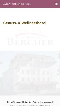 Vorschau der mobilen Webseite www.bercher.de, Hotel Bercher