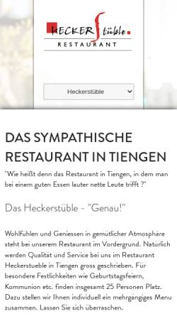 Vorschau der mobilen Webseite www.heckerstueble.de, Trattoria Heckerstüble