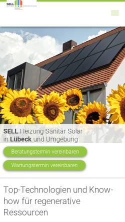 Vorschau der mobilen Webseite www.solarheizung-sell.de, Dieter Sell Installateurmeister