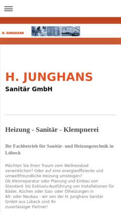Vorschau der mobilen Webseite www.junghans-sanitaer.de, Junghans Sanitär