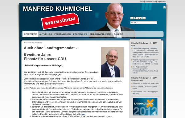 Vorschau von www.manfredkuhmichel.de, Kuhmichel, Manfred (CDU)