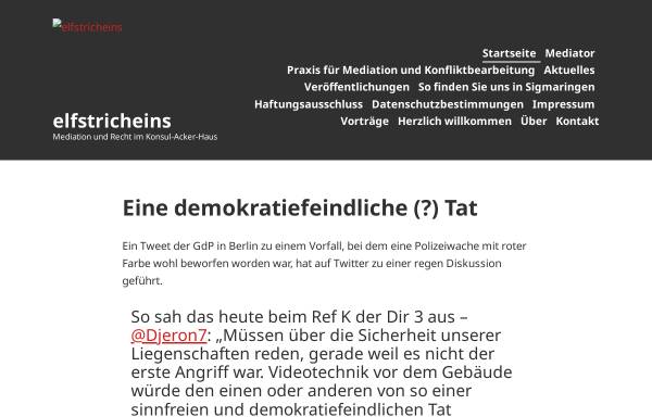Vorschau von www.elfstricheins.de, Rechtsanwaltskanzlei Hoheisel-Gruler