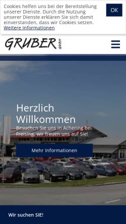 Vorschau der mobilen Webseite www.grubergmbh.de, Camp und Car Gruber GmbH