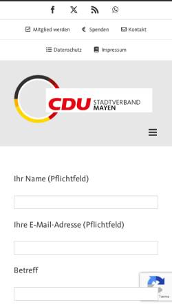 Vorschau der mobilen Webseite www.cdu-mayen.de, CDU Mayen