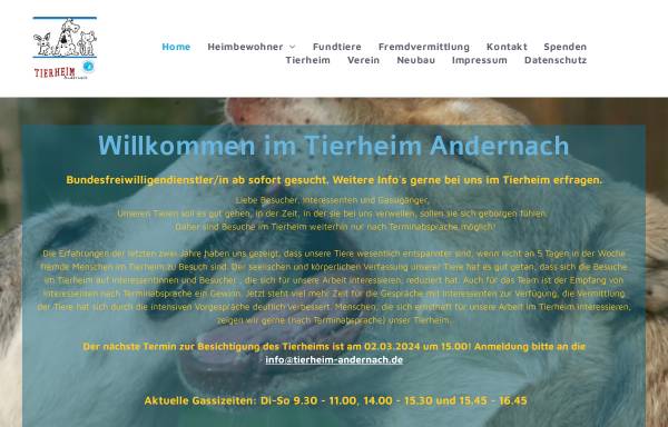 Vorschau von www.tierschutzverein-andernach.de, Tierheim Andernach