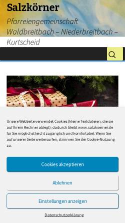 Vorschau der mobilen Webseite www.salzkoerner.de, Katholische Pfarrgemeinden Niederbreitbach und Waldbreitbach
