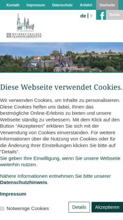 Vorschau der mobilen Webseite www.waldbreitbacher-franziskanerinnen.de, Walbreitbacher Franziskanerinnen