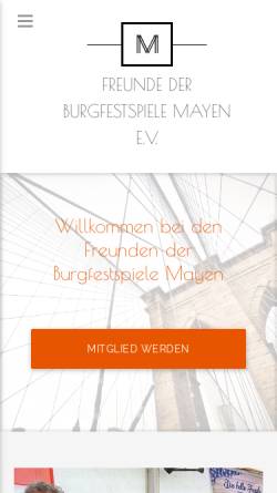 Vorschau der mobilen Webseite freunde-der-burgfestspiele.de, Freunde der Burgfestspiele Mayen e.V.