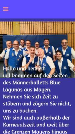 Vorschau der mobilen Webseite www.bluelagunas.de, Männerballett Blue Lagunas e.V.