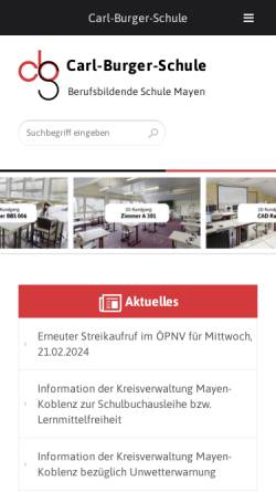 Vorschau der mobilen Webseite bbs-mayen.de, Berufsbildende Schule Mayen - Carl-Burger-Schule
