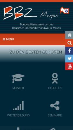Vorschau der mobilen Webseite www.bbz-dachdecker.de, Bundesbildungszentrum Dachdecker