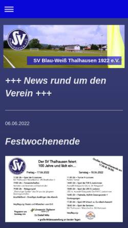 Vorschau der mobilen Webseite www.sv-thalhausen.de, SV Blau-Weiß Thalhausen 1922 e.V.