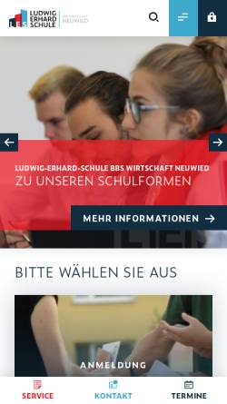 Vorschau der mobilen Webseite www.les-neuwied.de, Ludwig-Erhard-Schule Neuwied - Berufsbildende Schule Wirtschaft