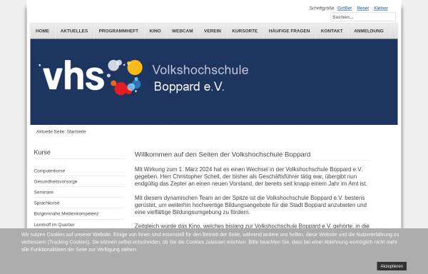 Vorschau von www.vhs-boppard.de, Volkshochschule Boppard e.V.
