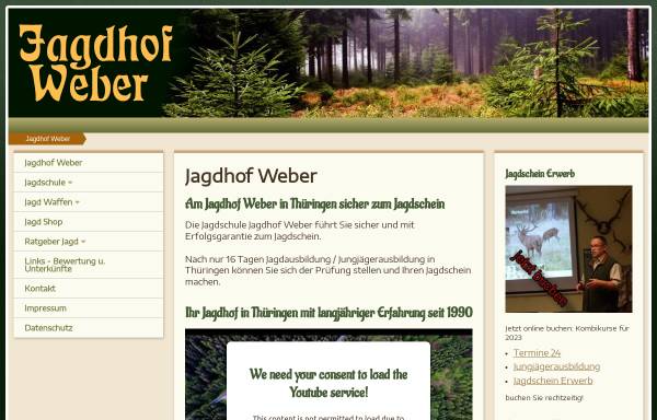 Vorschau von jagdhof-weber.de, Jagdhof Weber
