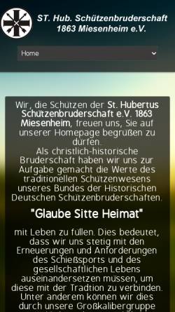 Vorschau der mobilen Webseite schuetzen-miesenheim.de, St. Hubertus Schützenbruderschaft e.V. 1863 Miesenheim