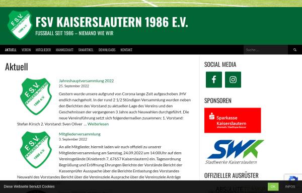 Vorschau von www.fsv-kl.de, FSV Kaiserslautern 1986 e.V.