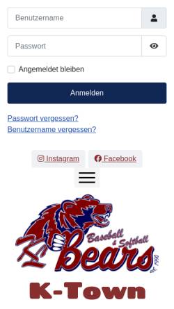Vorschau der mobilen Webseite www.ktown-bears.de, K-Town Bears