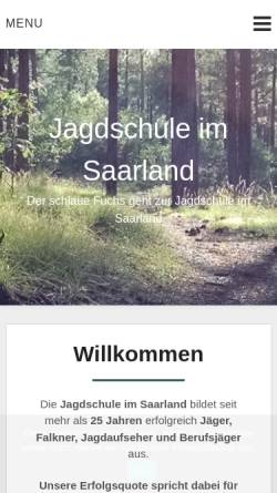 Vorschau der mobilen Webseite www.jagdschule-im-saarland.de, Jagdschule im Saarland