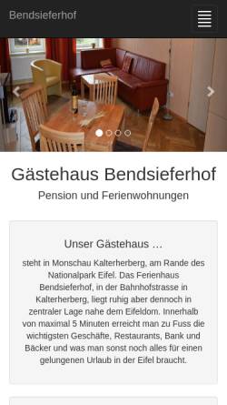 Vorschau der mobilen Webseite www.bendsieferhof.de, Ferienhaus Bendsieferhof