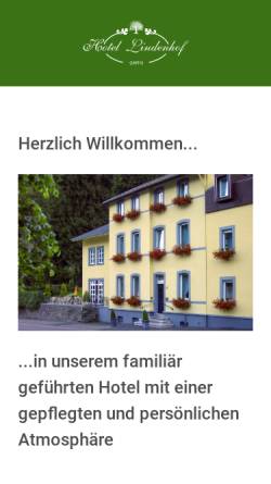 Vorschau der mobilen Webseite www.lindenhof.de, Hotel Lindenhof, Familie Becht