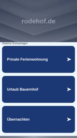 Vorschau der mobilen Webseite www.rodehof.de, Rodehof - Urlaub auf dem Bauernhof