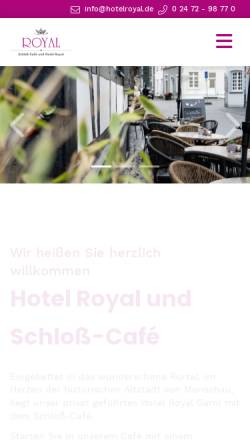 Vorschau der mobilen Webseite www.hotelroyal.de, Schloß-Café und Hotel Royal
