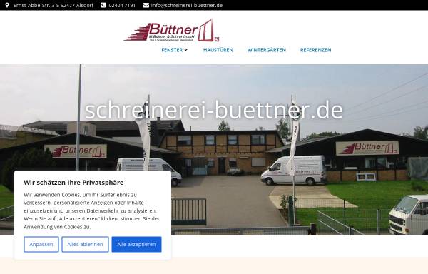 Vorschau von www.schreinerei-buettner.de, Manfred Büttner & Söhne GmbH, Bau- und Möbelschreinerei