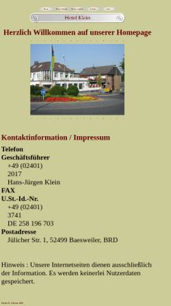 Vorschau der mobilen Webseite www.hotel-klein.de, Hotel Klein