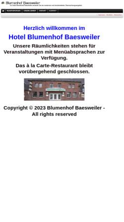 Vorschau der mobilen Webseite www.blumenhof-baesweiler.de, Hotel-Restaurant Blumenhof Baesweiler