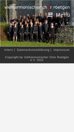 Vorschau der mobilen Webseite www.vielharmonischer-chor.de, Vielharmonischer Chor Roetgen