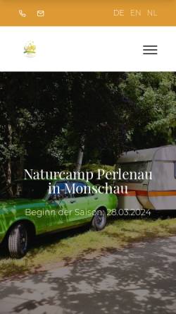 Vorschau der mobilen Webseite monschau-perlenau.de, Campingplatz Perlenau