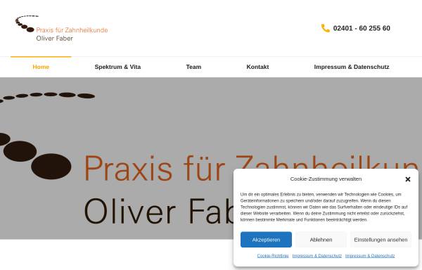 Vorschau von www.zahnarzt-faber.de, Oliver Faber, Praxis für Zahnheilkunde