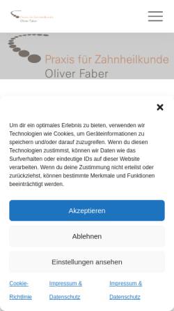 Vorschau der mobilen Webseite www.zahnarzt-faber.de, Oliver Faber, Praxis für Zahnheilkunde