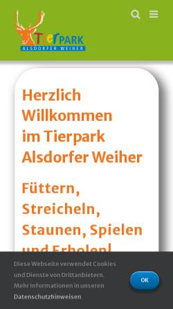 Vorschau der mobilen Webseite www.tierpark-alsdorf.de, Tierpark und Freizeitpark