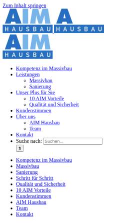 Vorschau der mobilen Webseite www.aim-hausbau.de, AIM Architektur und Immobilien Management GmbH