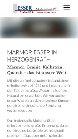 Vorschau der mobilen Webseite www.marmor-esser.de, Marmor Esser GmbH & Co. KG
