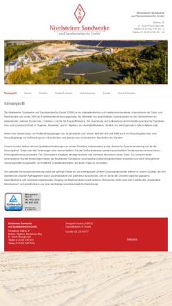 Vorschau der mobilen Webseite www.nivelstein.de, Nivelsteiner Sandwerke und Sandsteinbrüche GmbH (NSW)