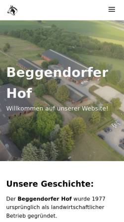 Vorschau der mobilen Webseite www.beggendorfer-hof.de, Reitsportgemeinschaft (RSG) Beggendorfer Hof e.V.