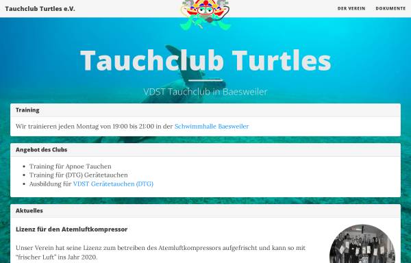 Vorschau von www.tauchclub-turtles.de, Tauchclub Turtles Baesweiler e.V.