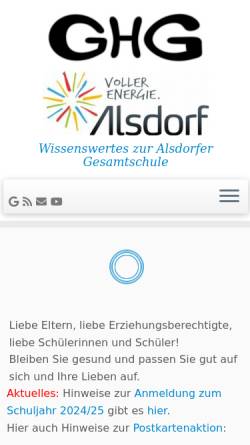 Vorschau der mobilen Webseite www.ghg-alsdorf.de, Gustav-Heinemann-Gesamtschule (GHG)