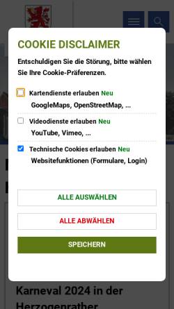 Vorschau der mobilen Webseite www.herzogenrath.de, Herzogenrath
