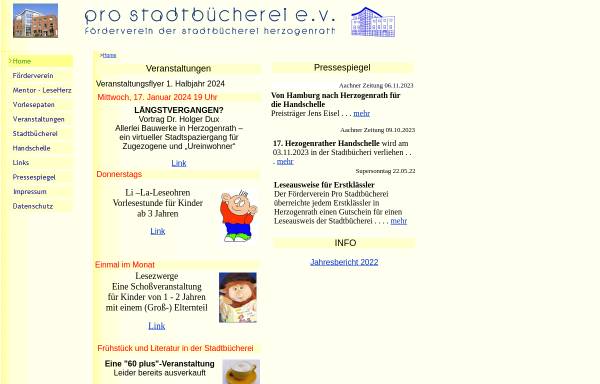 Vorschau von www.pro-stadtbuecherei-herzogenrath.de, Pro Stadtbücherei Herzogenrath e.V.