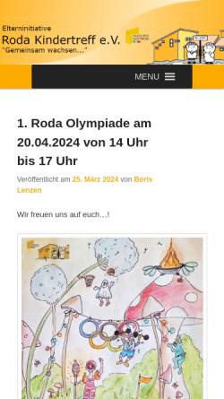 Vorschau der mobilen Webseite www.roda-kindertreff.de, Roda Kindertreff e.V.