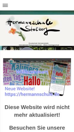 Vorschau der mobilen Webseite www.hermannschule-stolberg.de, Grundschule Hermannstraße