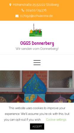 Vorschau der mobilen Webseite www.oggs-donnerberg.de, Offene Gemeinschaftsgrundschule Donnerberg