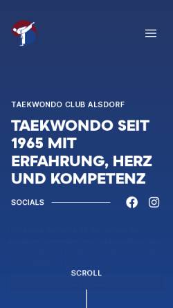 Vorschau der mobilen Webseite www.tkd-alsdorf.de, Taekwondo Club Alsdorf e.V.