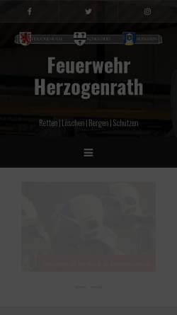 Vorschau der mobilen Webseite www.feuerwehr-herzogenrath.de, Freiwillige Feuerwehr Herzogenrath
