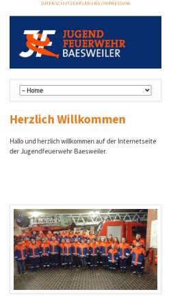 Vorschau der mobilen Webseite www.jugendfeuerwehr-baesweiler.de, Freiwillige Feuerwehr Baesweiler
