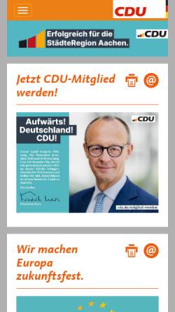 Vorschau der mobilen Webseite www.cdu-staedteregion-aachen.de, CDU, StädteRegion Aachen